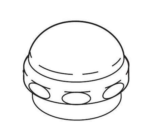 Chrome spout cap with domed top and oval grip holes on cylindrical body.