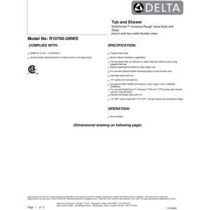 Delta commercial pressure balance rough-in valve with diverter for tub and shower installation.