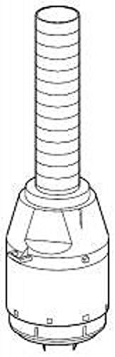 Grohe chrome outlet valve with cylindrical ribbed body and wide base connection port.