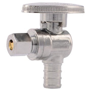 Sharkbite 1/2 in. PEX Barb Compression Brass Quarter Turn Angle Stop Valve - 23056LF