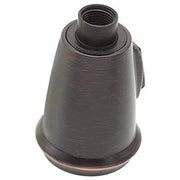 Venetian bronze pull-down kitchen faucet spray head with threaded connection and textured finish.