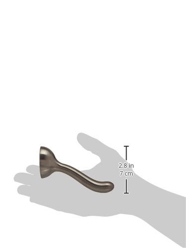 Stainless steel lever handle with curved design and mounting hardware, measuring 2.8 inches in height.