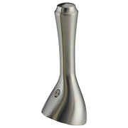Stainless steel wand assembly with curved handle and control button on lower shaft.