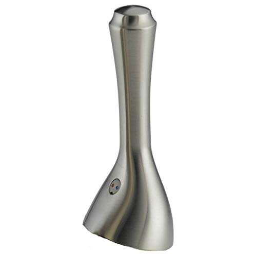 Stainless steel wand assembly with curved handle and control button on lower shaft.