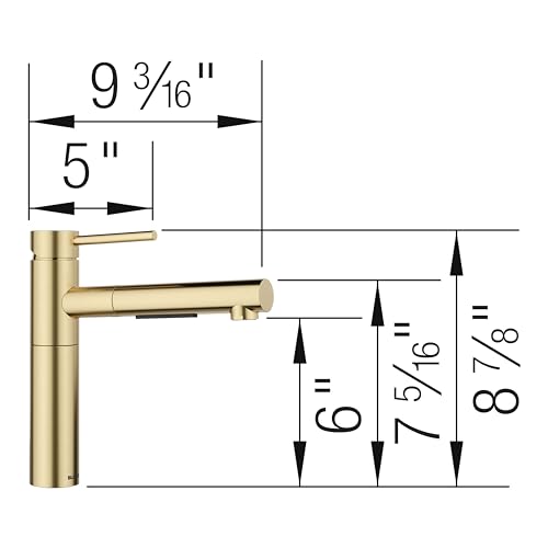 Blanco Alta Pull-Out Kitchen Faucet 1.5 GPM in Satin Gold - 527561