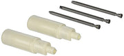 Two cream-colored plastic stem extenders with three metal retention screws.