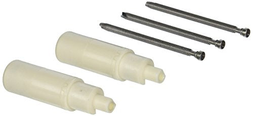 Two cream-colored plastic stem extenders with three metal retention screws.