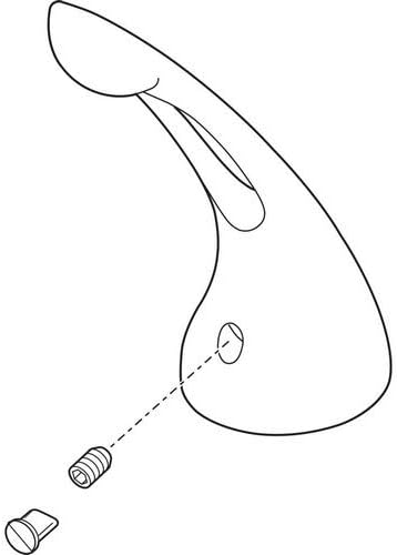 Chrome metal loop handle kit with mounting hardware shown in technical line drawing.