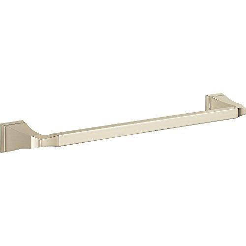 Champagne bronze towel bar with square mounting brackets on each end.