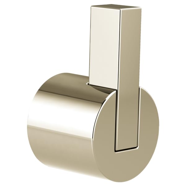 Brushed nickel single-handle lever faucet with cylindrical body and rectangular handle for floor-mounted tub installation.