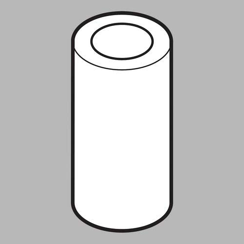 Chrome cylindrical spacer with recessed circular top and rounded bottom edges.
