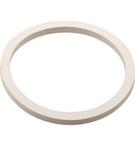 White rubber gasket ring with gray inner edge, oval shaped.