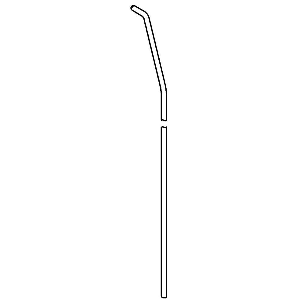 Chrome lift rod with curved handle at top and straight shaft below.