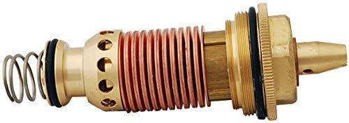 Grohe 47019000 3/4" thermostatic cartridge with brass body, red coil spring, and internal components.