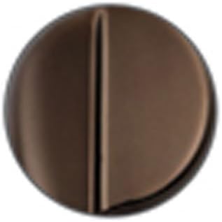 Oil rubbed bronze circular toilet tank trip lever with vertical slot detail.