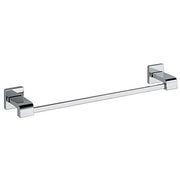 Chrome towel bar with square mounting brackets on each end, approximately 18 inches wide.