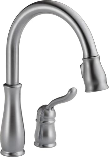 Delta Leland Single Handle Pull-Down Gooseneck Kitchen Faucet with Separate Lever Handle