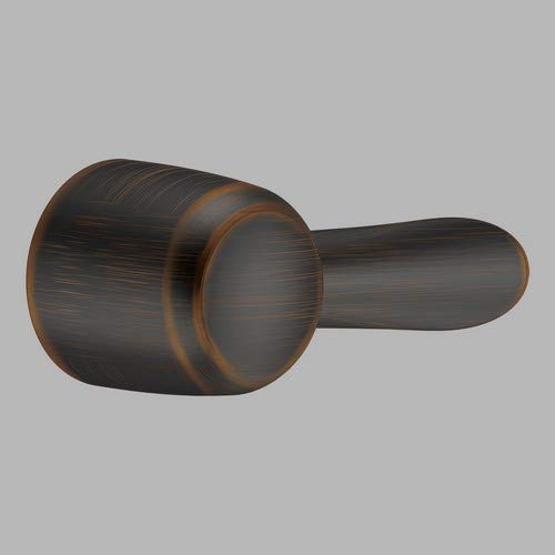 Venetian bronze metal lever handle with cylindrical body and extended handle for faucet control.