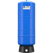 Blue cylindrical pressure tank with "State Pump Mate" label and black base, featuring horizontal band divisions.