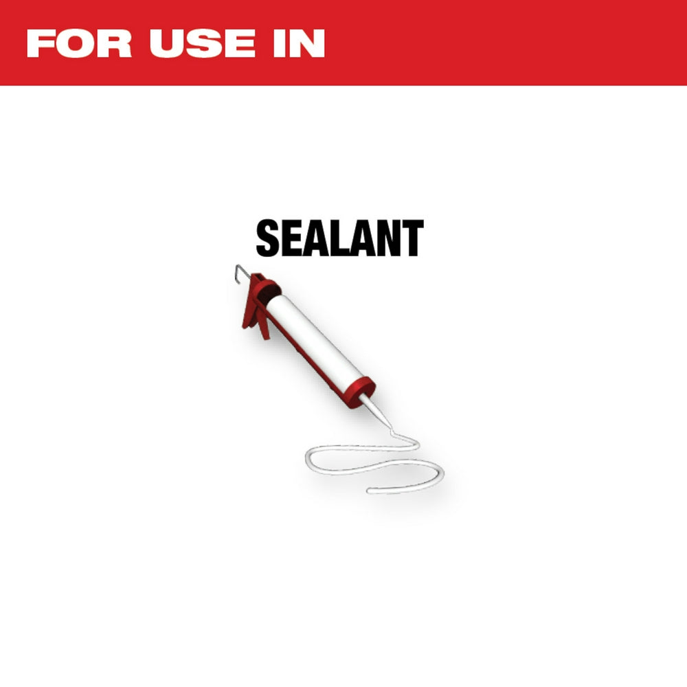 Five tapered sealant cutting blades with red and white handles and metal loop attachments.