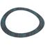 Dark gray rubber gasket ring with flat profile for industrial plumbing application.