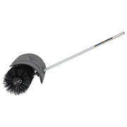 Black bristle brush attachment with gray housing and silver extension shaft with quick-lock connector.