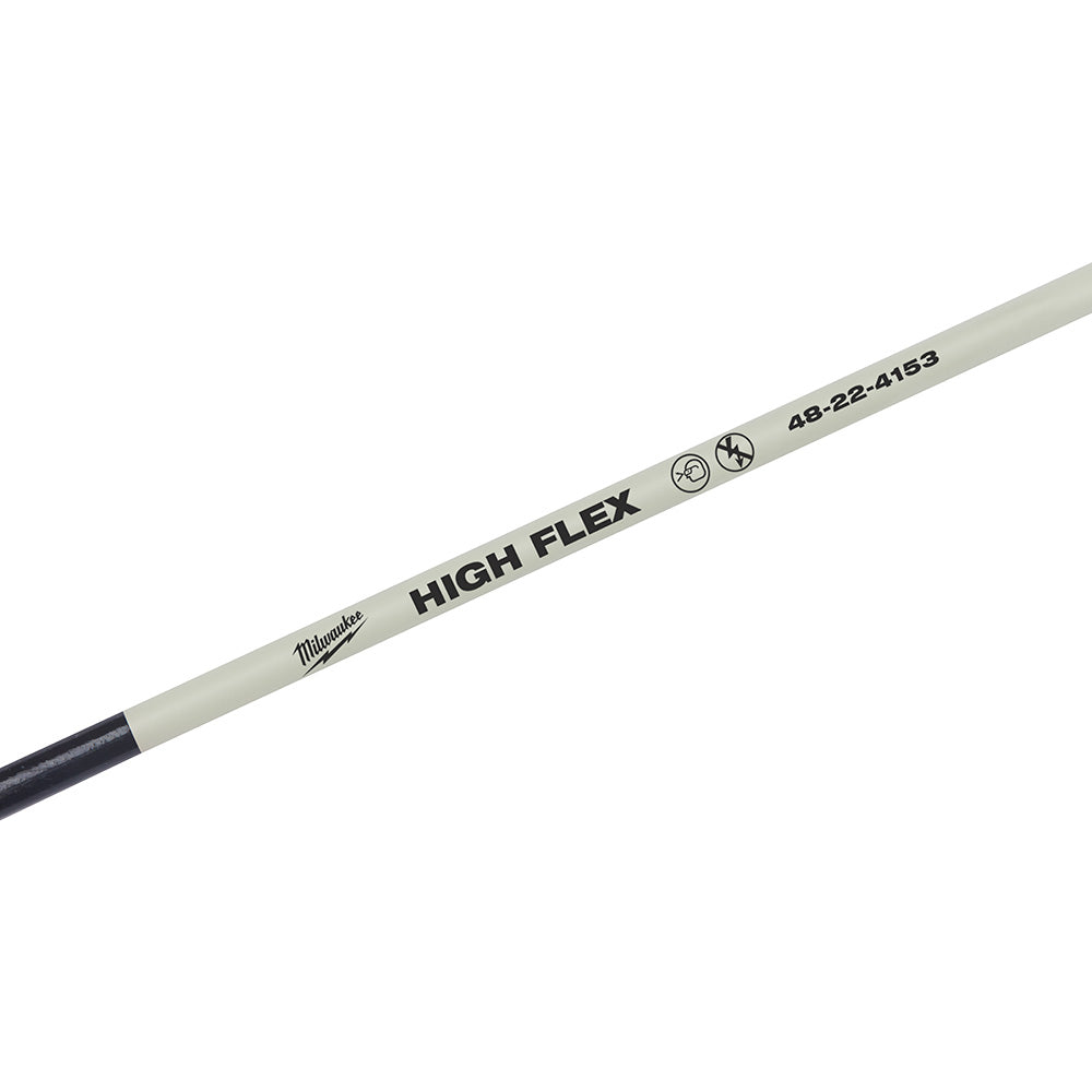 Milwaukee High Flex fish stick with cream-colored body, black tip, and printed model number and branding.