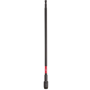 Black and red impact locking bit holder with 12-inch shaft and hex drive connection.
