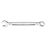 Silver Milwaukee 16mm combination wrench with open and ring ends marked "16" on both sides.