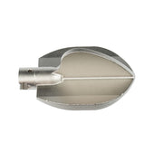 Metal drum cable opening tool with oval-shaped head and cylindrical handle attachment on left side.