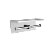 Jaclo Contempo II Double Toilet Paper Holder with Shelf in Polished Stainless (PSS) - 3501-DBTP-SH-PSS