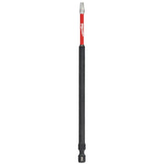 Milwaukee Shockwave square recess #2 power bit with red upper shaft and black grip lower shaft.