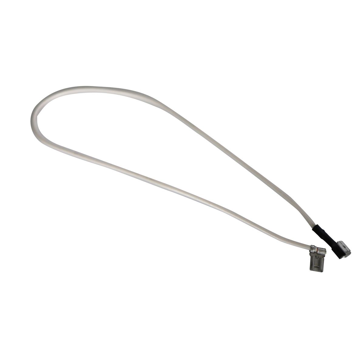 White wire jumper cable with connector terminals at each end.