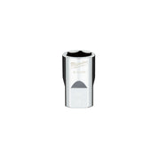 Milwaukee 1/2 in. drive 11/16 in. SAE 6-point socket with four flat sides and black grip band.