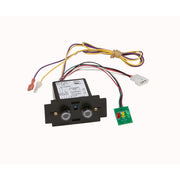 Elkay VFM sensor assembly with black housing, dual infrared sensors, control module, and colored wiring connectors.