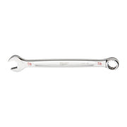 Silver Milwaukee 7/8 in. SAE combination wrench with open end on left and ring end on right.