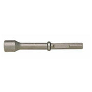 Metal spike and pin driver with cylindrical head on left end and tapered shaft on right end.