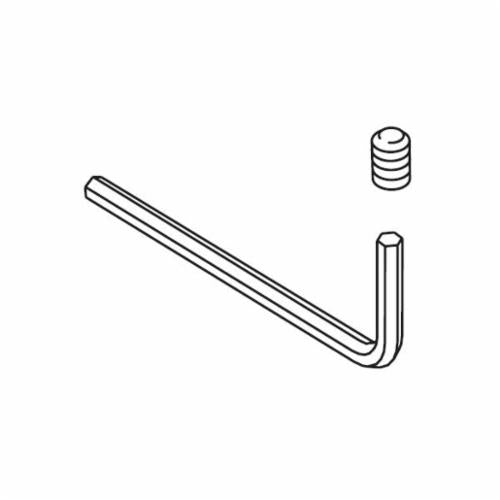 3MM allen key wrench and cylindrical set screw with grooved head shown in technical line drawing.