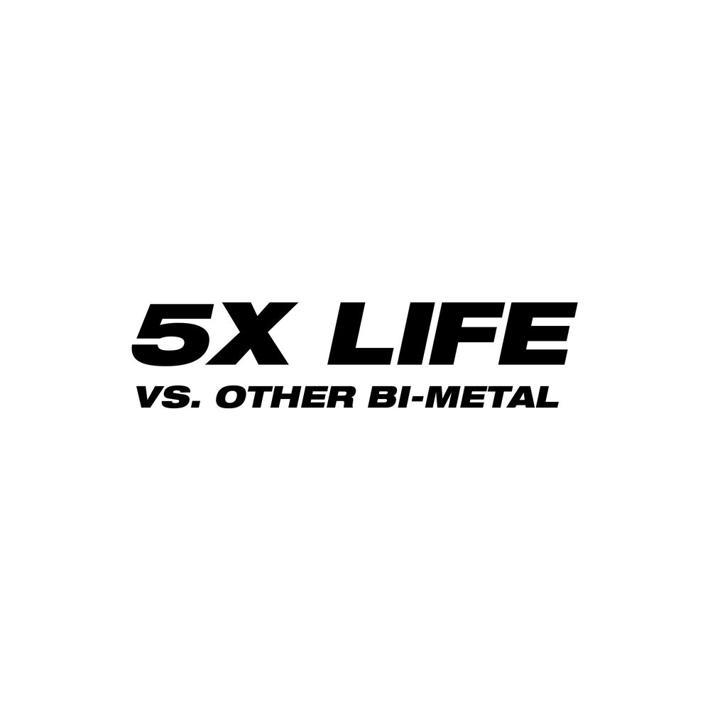 Five-pack of 6-inch Milwaukee TORCH SAWZALL blades with 18 teeth per inch for metal cutting.