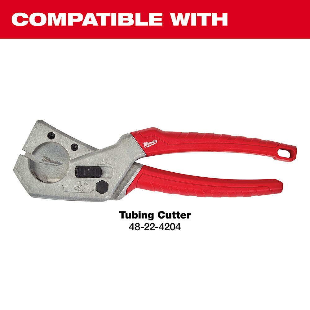 Milwaukee PEX/tubing cutter with red handles and metal head shown compatible with model 48-22-4204.