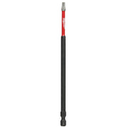 Milwaukee Shockwave T25 Torx power bit with red and black shaft, 6 inches long.