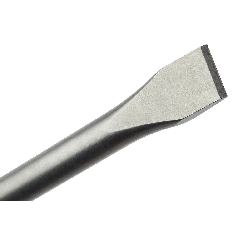 SDS-Max demolition flat chisel with metallic shaft and wide flat blade edge.
