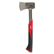 Milwaukee 16" splitting axe with gray metal head marked 28oz and red and black handle grip.