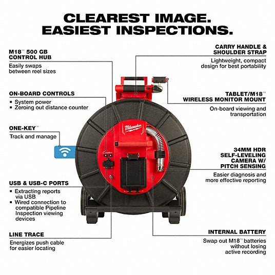 Milwaukee M18 120 ft. Mid-Stiff Modular Pipeline Inspection System