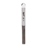 Milwaukee 3/8 inch tile and stone drill bit with gray shaft, white upper section, and carbide tip.