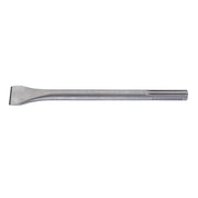 Gray steel SDS-Max flat chisel with wide blade and tapered shaft for demolition work.