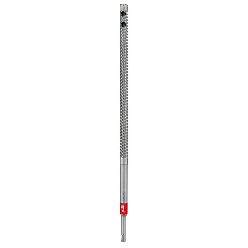 SDS Plus rebar cutter bit with spiral flutes and red band marking near the shank.