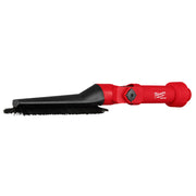 Red and black Milwaukee AIR-TIP brush tool with pivoting head and black bristles.