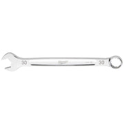 Silver 30mm combination wrench with open end on left and ring end on right.