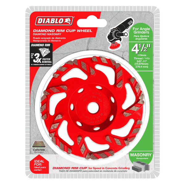 Diablo DMACW0450 4-1/2 in. Diamond Cup Wheel for Masonry - 5 Pack